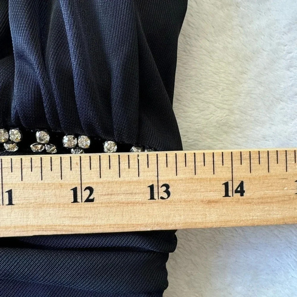 CACHE Vintage 90s Black Sheer Halter Maxi Dress, Black Prom Dress, Fairy Goth - Picture 11 of 11